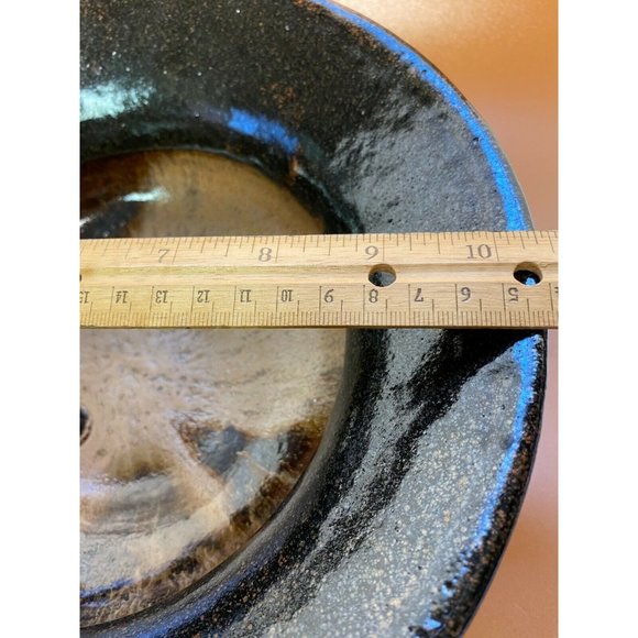David Salk Early Pottery Bowl Circa 1960-70 Heavy Clay Signed Collector 10.5" - Picture 6 of 7